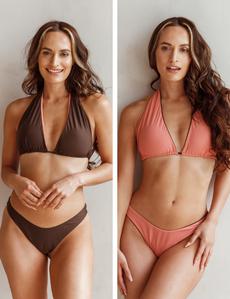 Bikini Top - Lovelli Brown/Pink via Savara Intimates