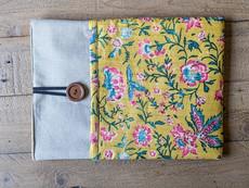 Handmade book/ e-reader sleeve with pocket, Nepali cotton via Shakti.ism