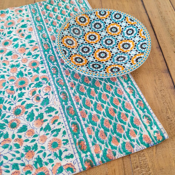 Block-printed organic cotton placemats (set of 2) from Shakti.ism