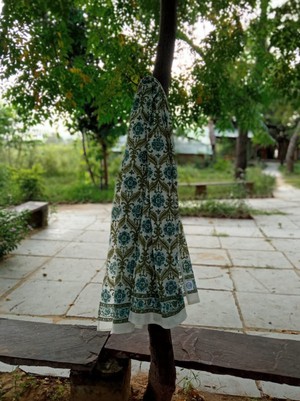 Hand block printed scarf, Indian cotton from Shakti.ism