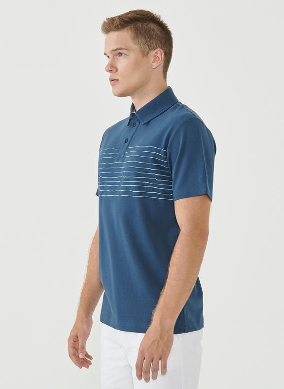 Poloshirt Lijnen Navy from Shop Like You Give a Damn