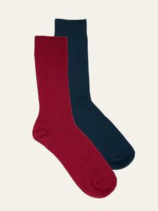 Sokken 2-Pack Classic Rood & Donkerblauw via Shop Like You Give a Damn