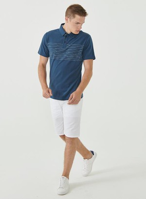 Poloshirt Lijnen Navy from Shop Like You Give a Damn