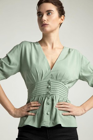 Blouse Lillmor Groen from Shop Like You Give a Damn