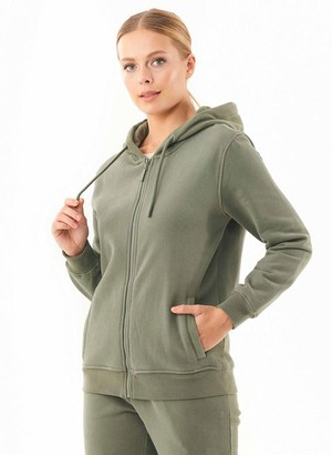 Soft Touch Zipped Hoodie Olive from Shop Like You Give a Damn