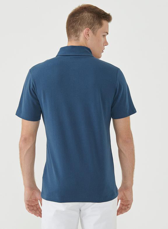 Poloshirt Lijnen Navy from Shop Like You Give a Damn