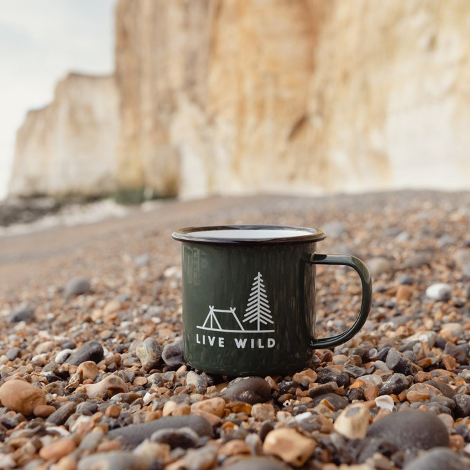 live wild enamel camping mug from Silverstick