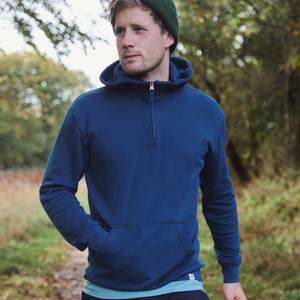 birling organic cotton quarter zip hoodie from Silverstick