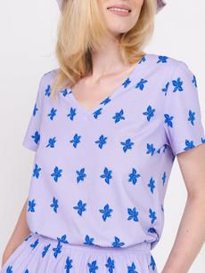 Delphi Dots V-neck T-shirt Dames via SNURK