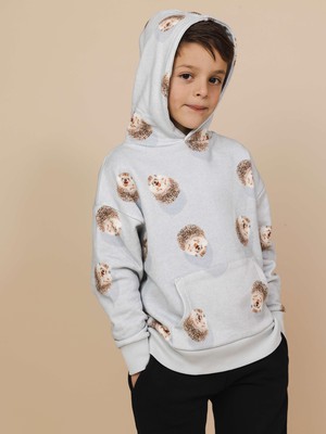 Hedgy Grey Oversized Hoodie Kinderen from SNURK