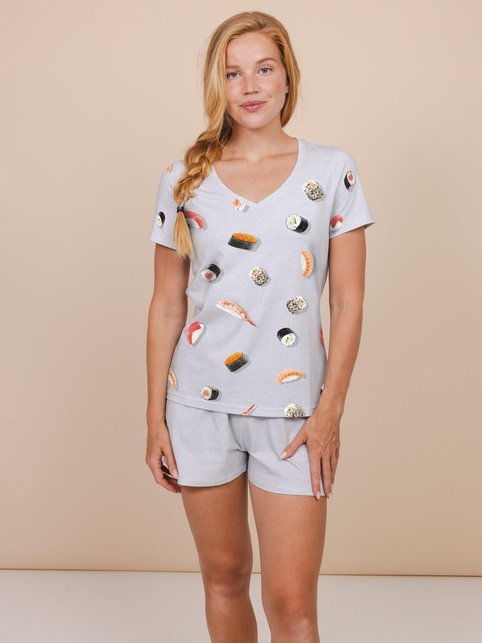 Sushi Sunday V-neck T-shirt Dames from SNURK