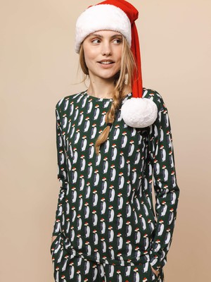 Penguin Xmas T-shirt lange mouwen Dames from SNURK