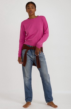 Sweater boxy crewneck roze from Sophie Stone