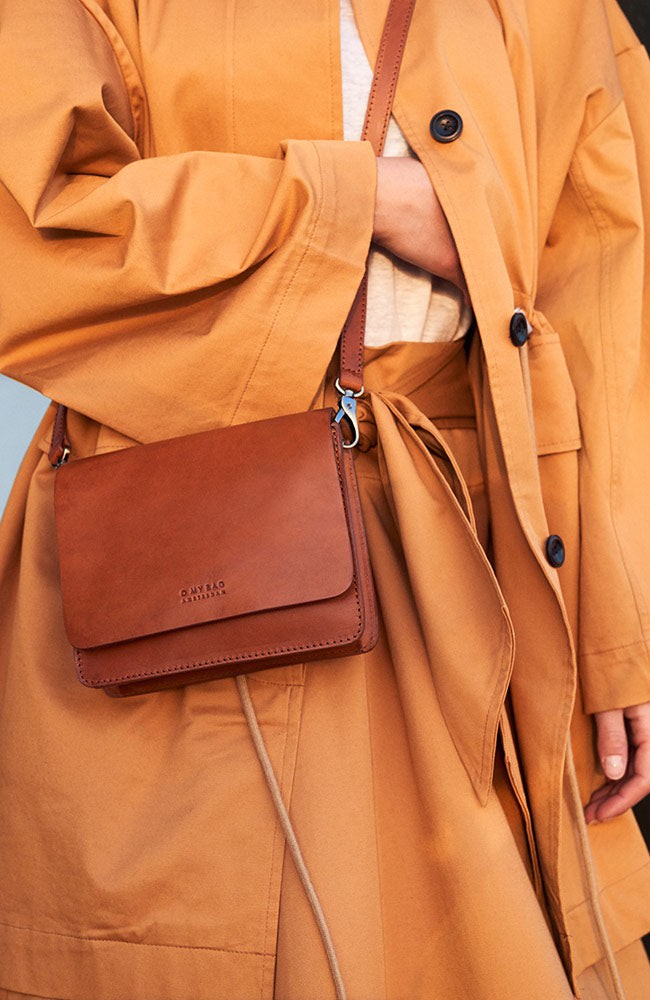 Audrey Mini Cognac Classic Leather tas from Sophie Stone