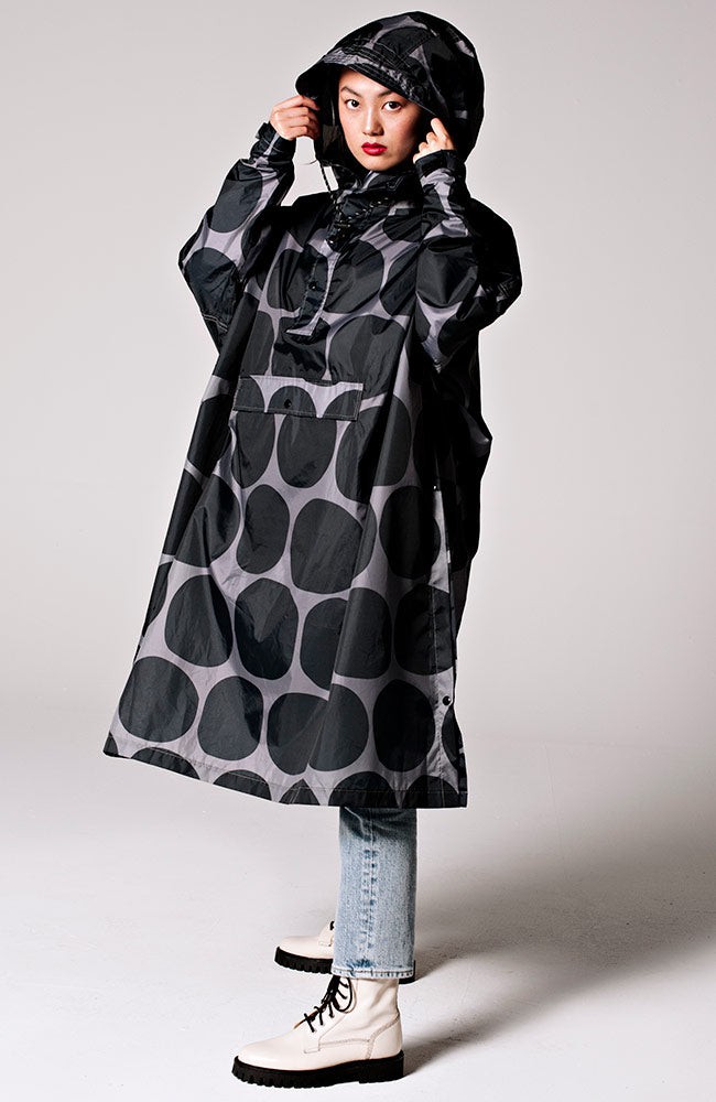 Black polka dot Poncho from Sophie Stone