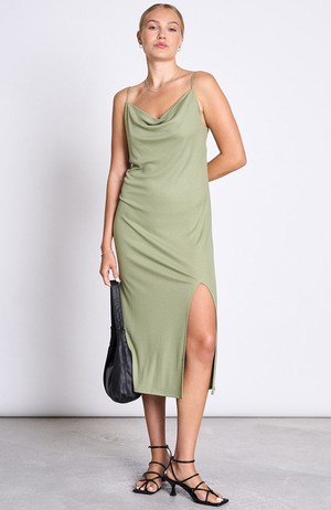 Helen midi jurk olive from Sophie Stone