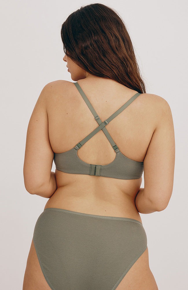 Core wireless plunge bra seaweed from Sophie Stone