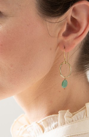 Graceful oorbellen Aventurine Gold from Sophie Stone