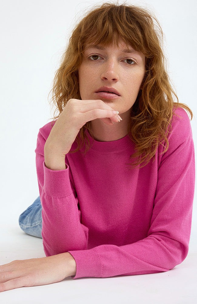 Sweater boxy crewneck roze from Sophie Stone