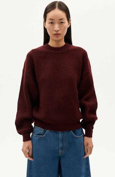 Wine carmen sweater via Sophie Stone