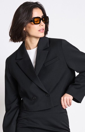 Cropped blazer Tulia zwart from Sophie Stone