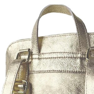 Gold Convertible Metallic Leather Pocket Backpack from Sostter