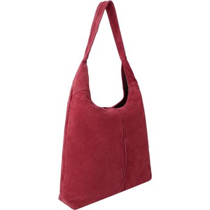 Strawberry Red Soft Suede Hobo Shoulder Bag from Sostter