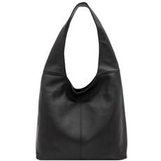 Black Pebbled Leather Hobo Bag - Italian Calf Leather via Sostter