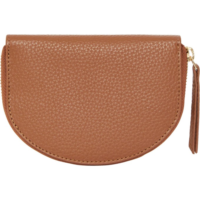 Brix + Bailey Tan Leather Half Moon Coin Purse from Sostter