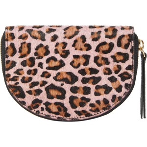 Pink Animal Print Leather Half Moon Purse - Zip Closure from Sostter