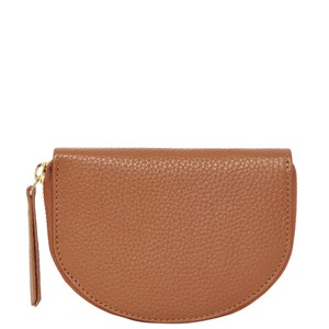 Brix + Bailey Tan Leather Half Moon Coin Purse from Sostter