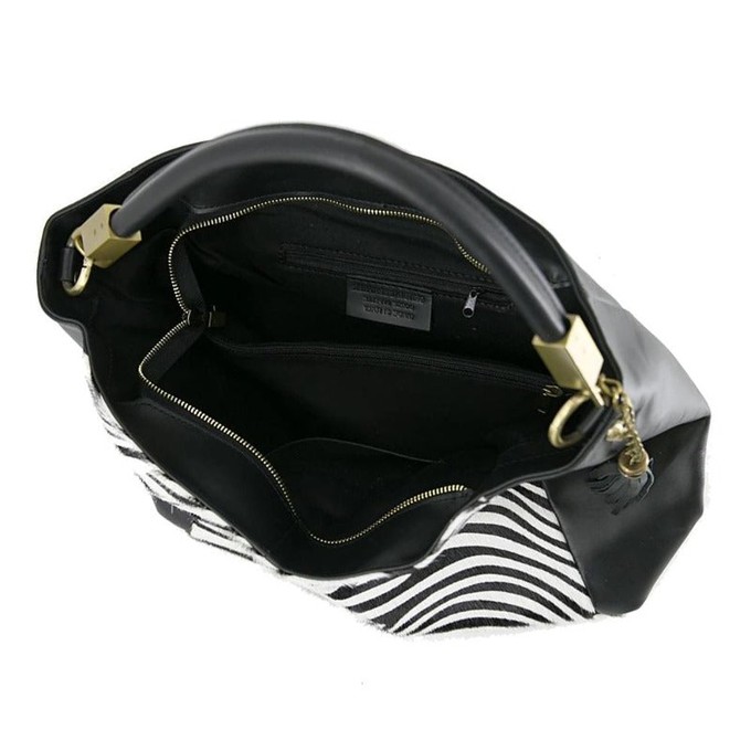 Zebra Print Calf Hair And Leather Grab Bag from Sostter