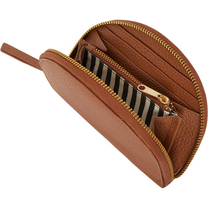 Brix + Bailey Tan Leather Half Moon Coin Purse from Sostter