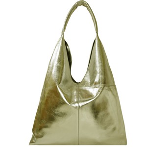 Gold Metallic Pocket Boho Leather Bag from Sostter