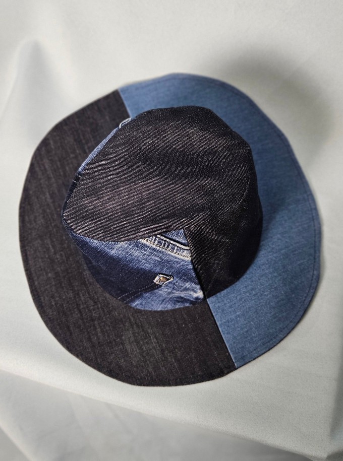 Upcycled denim cowboy hat size S from Stephastique