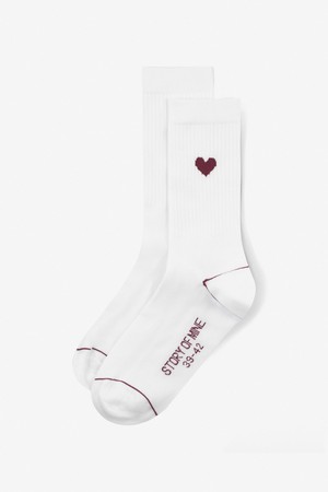 Socks with heart white from STORY OF MINE