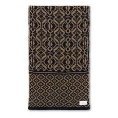 Vittoria Luxurious Scarf in Double Knit Velvet & Merino Blend - Black/Antique Golden via STUDIO MYR