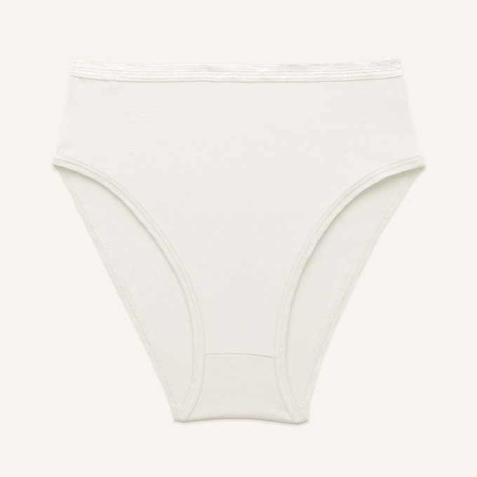 Organic Cotton High-Rise Brief in Cloud Nine from Subset