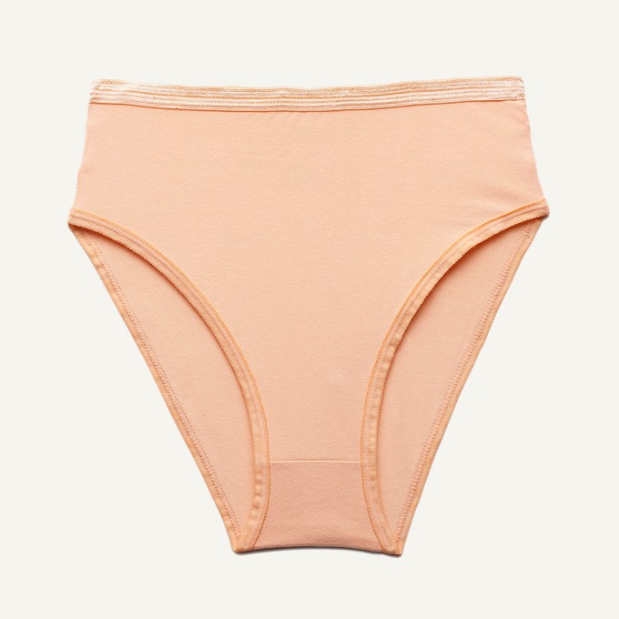 Organic Cotton High-Rise Brief in Peach from Subset