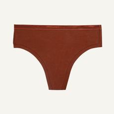 Organic Cotton Mid-Rise Thong in Cacao via Subset