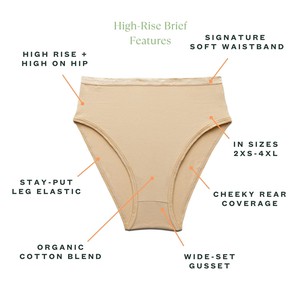 Organic Cotton High-Rise Brief in Wheat 3-Pack from Subset