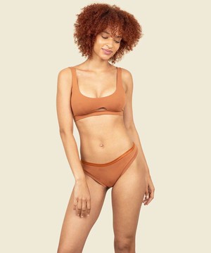 Organic Cotton Low-Rise Thong in Spice 3-Pack from Subset