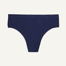 Organic Cotton Mid-Rise Thong in Marine via Subset