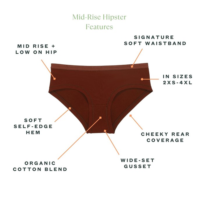 Organic Cotton Mid-Rise Hipster in Cacao 3-Pack from Subset