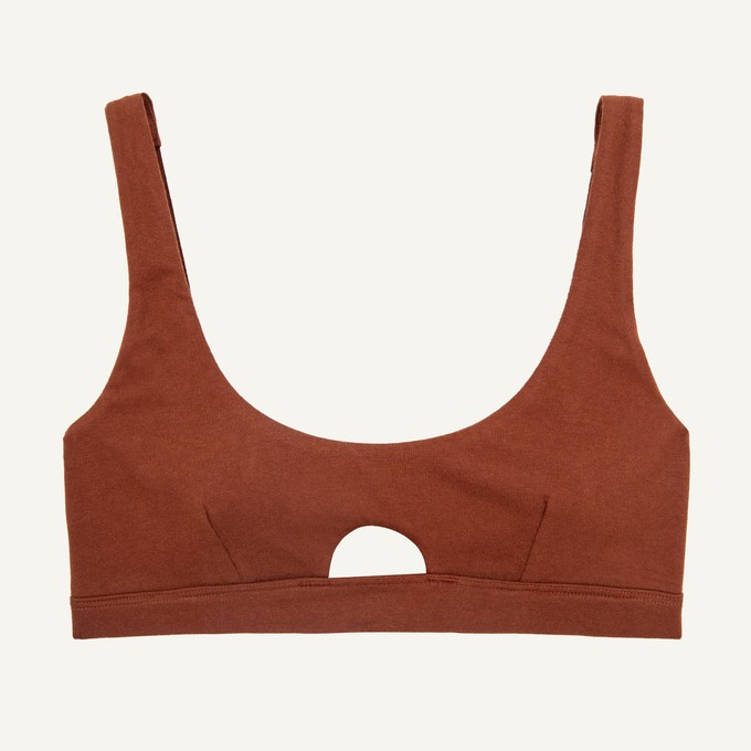 Organic Cotton Keyhole Soft Bra in Cacao from Subset