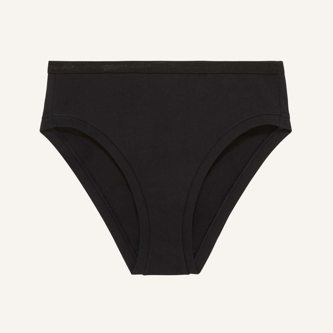 Organic Cotton Mid-Rise Bikini in Carbon from Subset