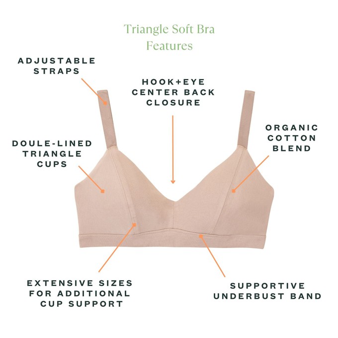 Organic Cotton Triangle Soft Bra in Stone from Subset