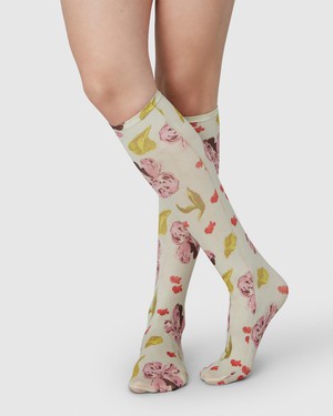 Helen Bullock Floral Knee-Highs from Swedish Stockings