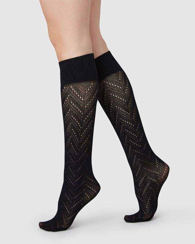 Ina Pointelle Knee-Highs from Swedish Stockings