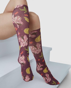 Helen Bullock Floral Knee-Highs from Swedish Stockings